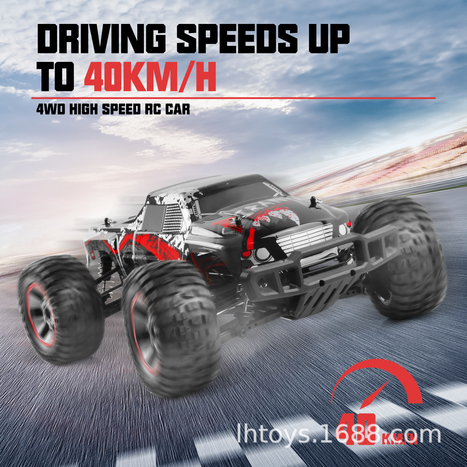 enoze跨境9200e遥控高速攀爬车1:10大型四驱越野rc玩具皮卡车模型