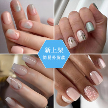 穿戴式假指甲贴片欧美芭蕾甲穿戴甲美甲片成品批发press on nails