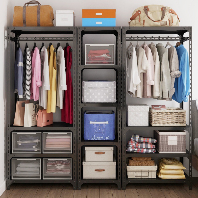 角钢衣柜目田简易衣服收纳整理货架组装现代简约衣帽间组合衣橱