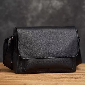 真牛皮男包男士单肩斜挎包头层牛皮韩版潮流男士邮差包真皮单肩包