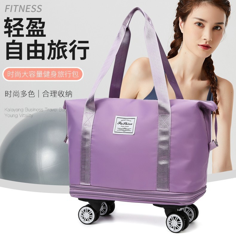 Folding Extended Universal Wheel Travel Bag Travel Boarding Bag Lightweight and Large Capacity Storage Luggage Bag Double Layer Maternity Package