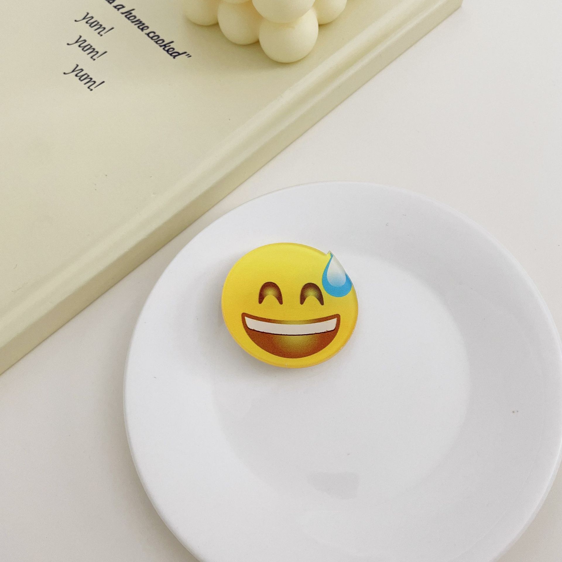 抖音同款无语汗滴水滴发夹流汗黄豆表情包发卡滴汗侧边夹刘海夹