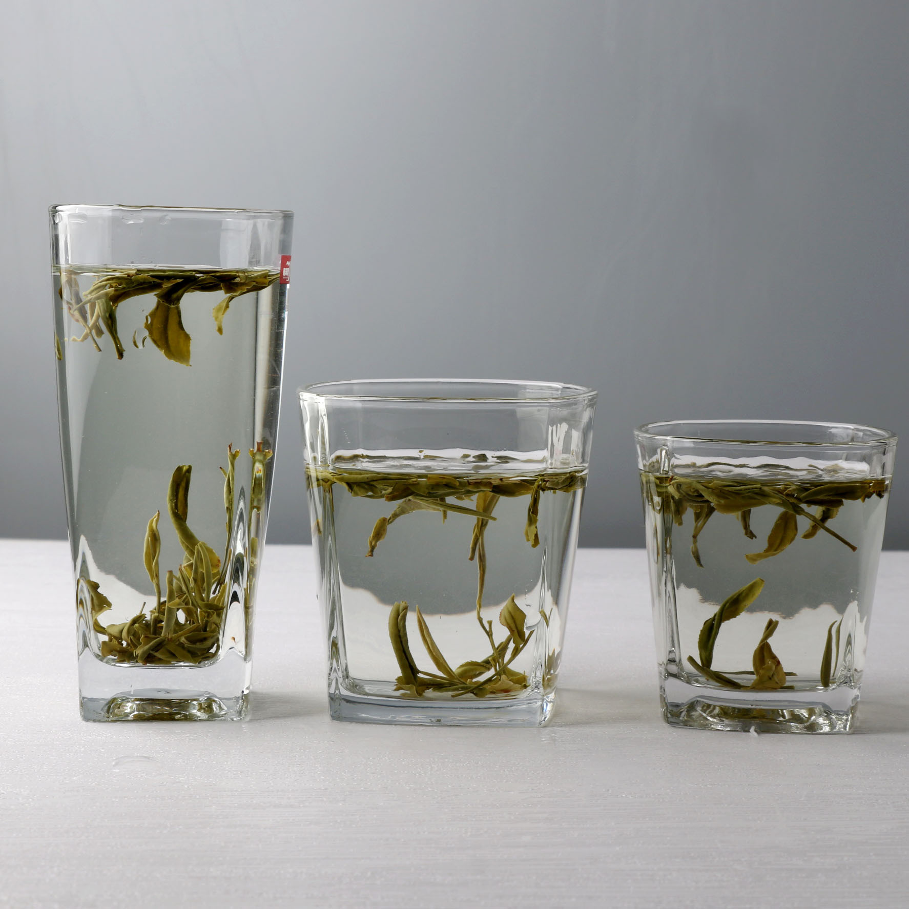 加厚透明四角玻璃高款水杯耐热泡茶杯家用牛奶杯酒店低款啤酒杯子-阿