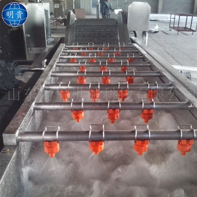 小油菜气泡清洗机 桑芽菜清洗流水线 明贵连续式洗菜机器