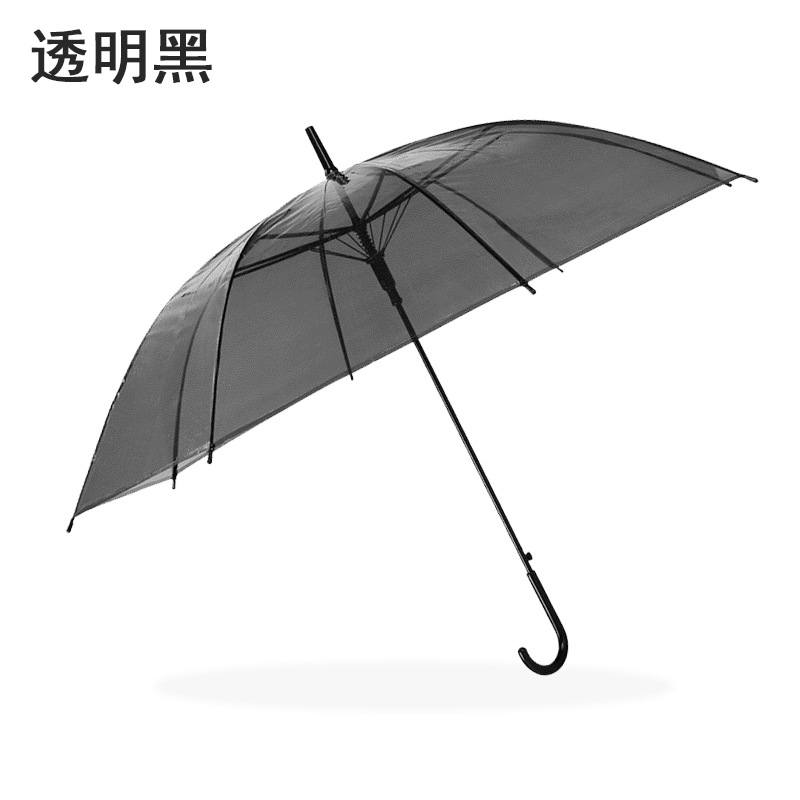 Wholesale Automatic Transparent Umbrella Custom Printable Logo Student Children Advertising Umbrella Long Handle Straight Rod Environmental Protection Transparent Umbrella