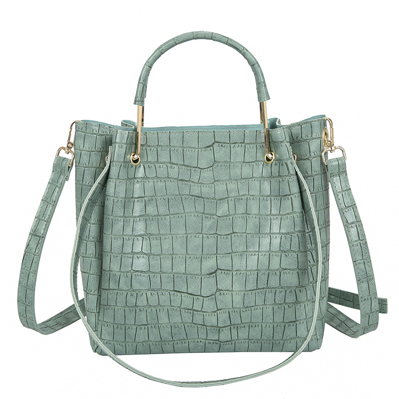 INS Fashion Shoulder Bag for Women 2021 New Fashionable Retro Large Capacity Totes Stone Pattern Portable Messenger Bag