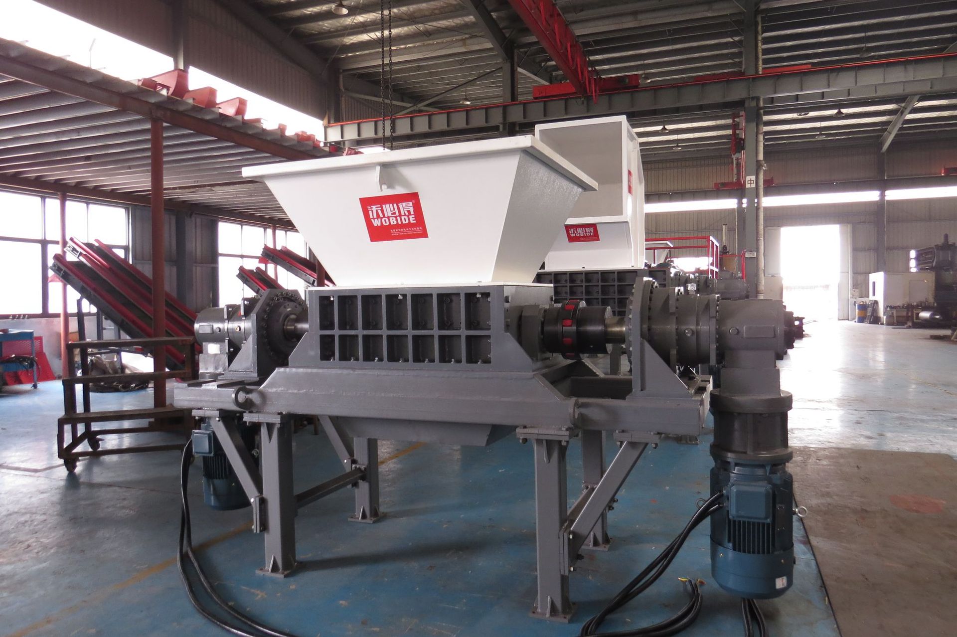 沃必得 wt800型双轴撕碎机 管材托盘汽车外壳金属撕碎机源头厂家