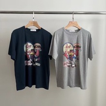 【预售】韩国东大门Dohwaji春季新款圆领鹦鹉汉堡卡通印花短袖T恤