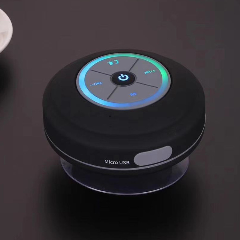 q9防水蓝牙音箱 带led彩灯吸盘无线浴室车载免提手机插卡音响低音