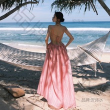 甜美拍照海边度假女夏季设计感长裙连衣裙沙滩裙子沙滩海边度假