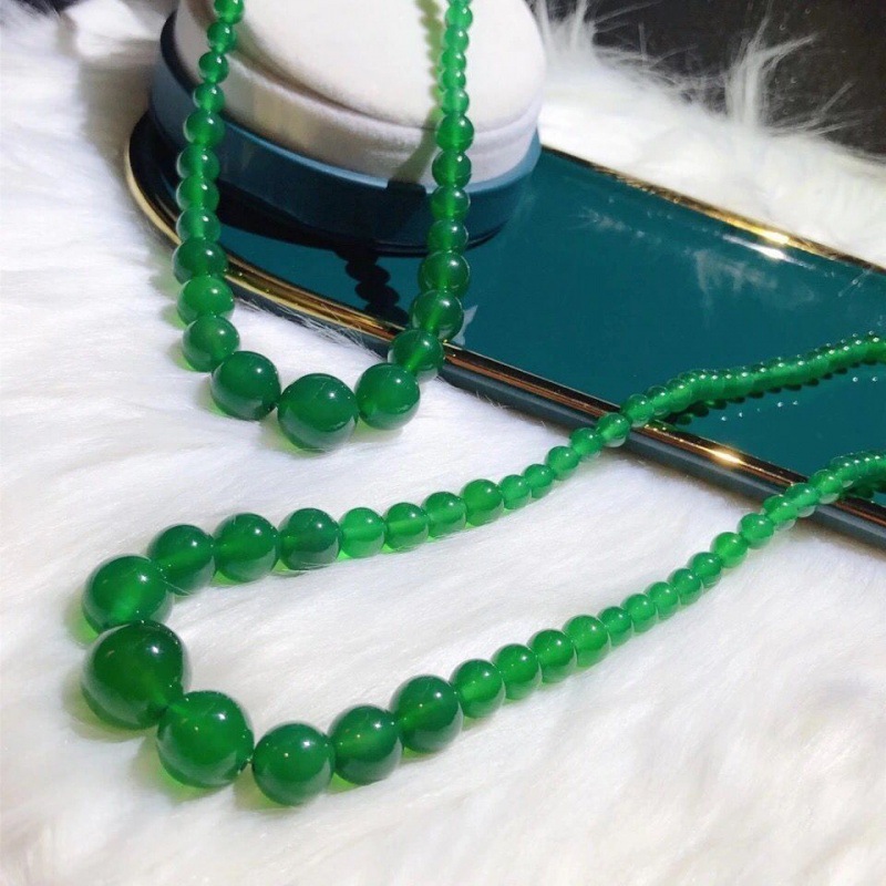绿玉髓项链巴西高冰气质款绿玛瑙女款珠链饰品 送礼用品厂家批发