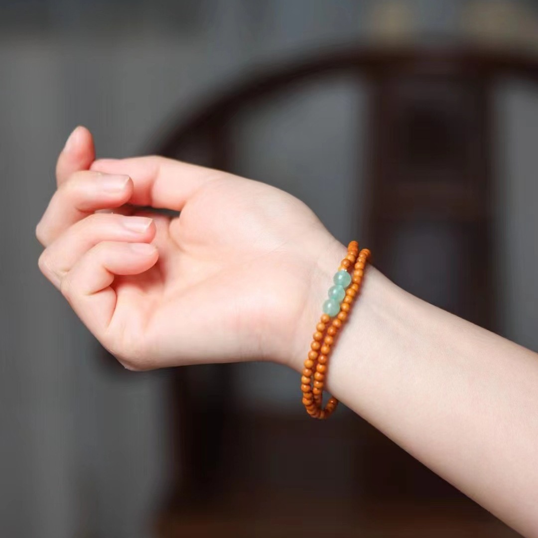 简约风橄榄核0.4圆珠手串搭配东陖玉手链项链佛珠-阿里巴巴