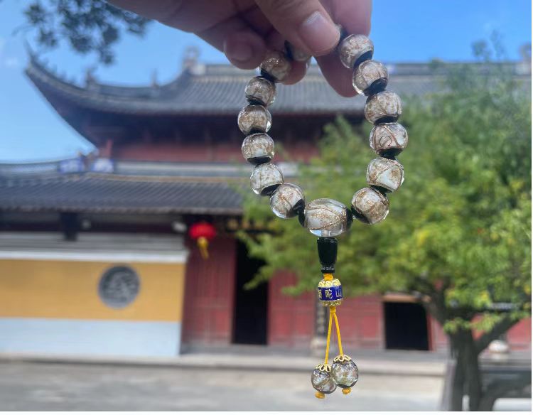 普陀山寺庙香灰琉璃手链手串佛珠五色琉璃宝珠雍和宫同款普济寺