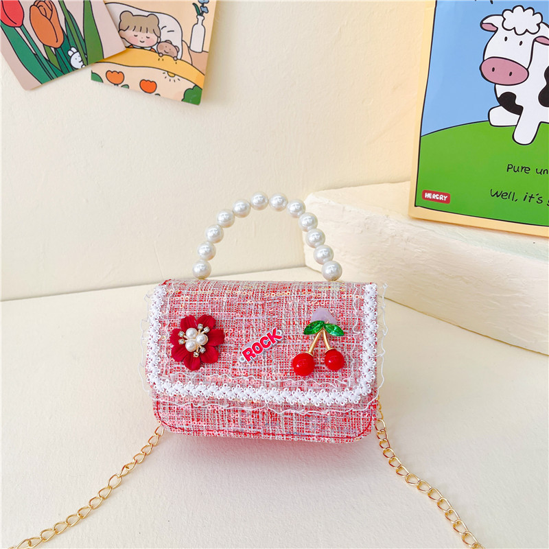 New Children's Bags Fashion Pearl Tote Fashionable Bow Shoulder Bag Cute Crossbody Coin Purse Wholesale