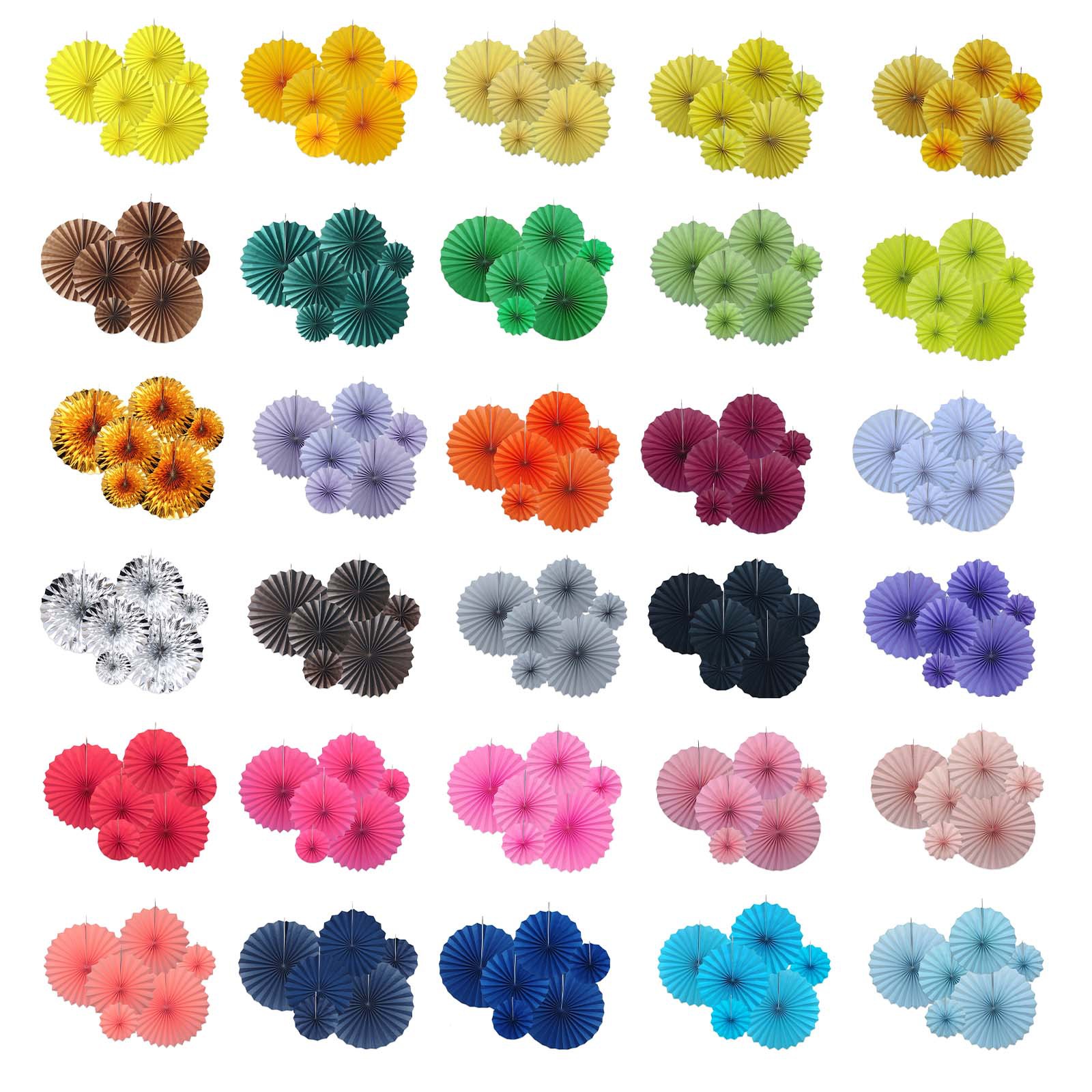 欧美婚庆背景装饰纸花扇批发亚马逊套生日派对婚礼摆件纸扇花折扇