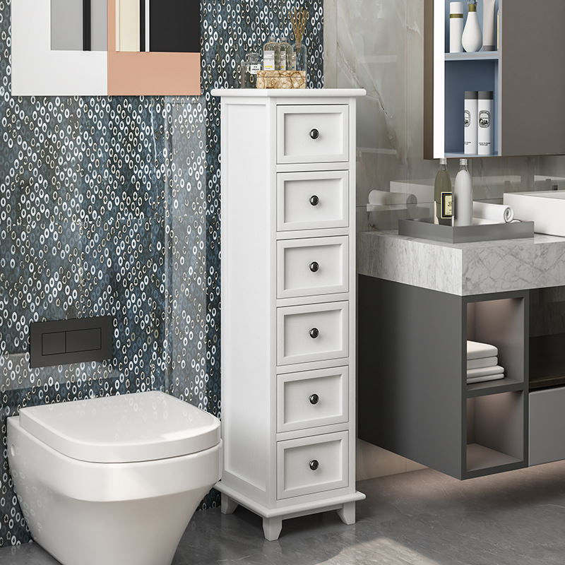 浴室边柜侧柜卫生间储物柜马桶立柜洗手间落地小收纳柜厕所窄柜子