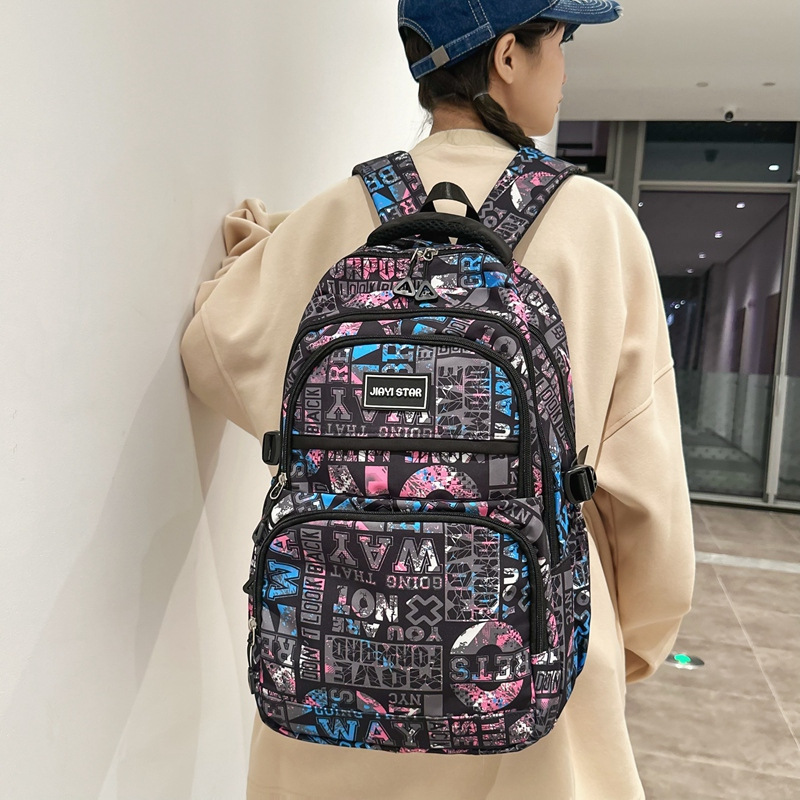 Backpack Men's and Women's New Large Capacity Graffiti Trendy Sports Leisure Couple Backpack Early High School Student Schoolbag