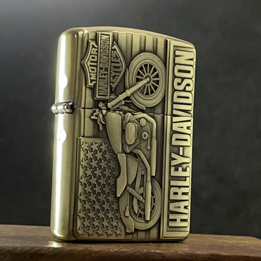 zippo打火机盔甲浮雕哈雷摩托车-阿里巴巴