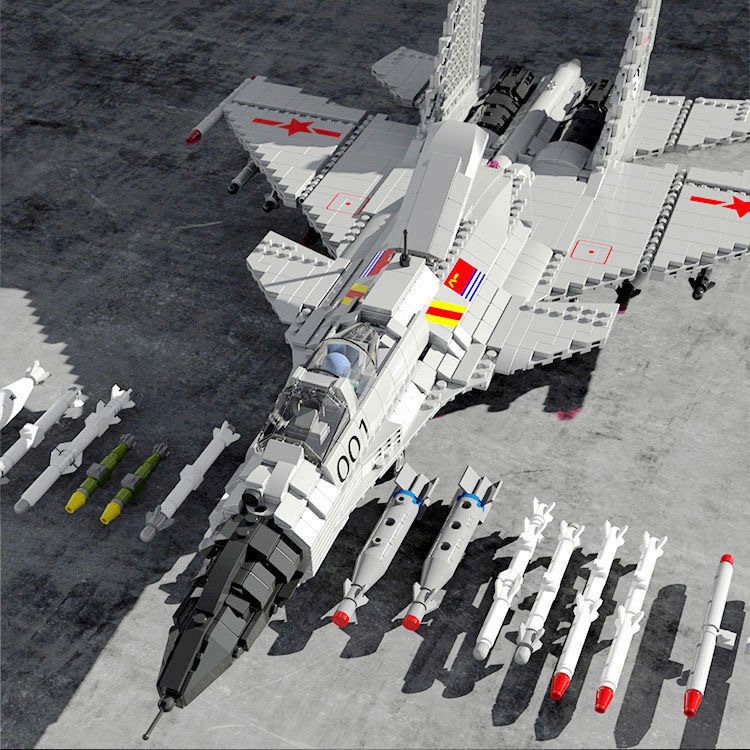 包邮兼容乐高军事系列战斗飞机歼15模型高难度拼装战斗机积木玩具