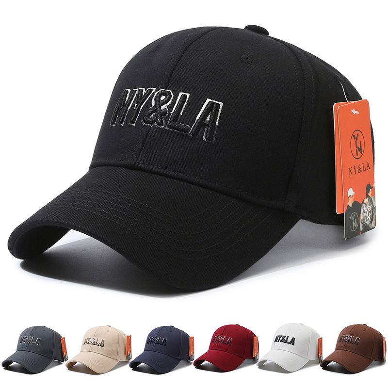 New Baseball Cap Double Stitching Embroidery NY & LA Sports Sun Protection Men's and Women's Same Sun Hat Breathable All-Matching Casual