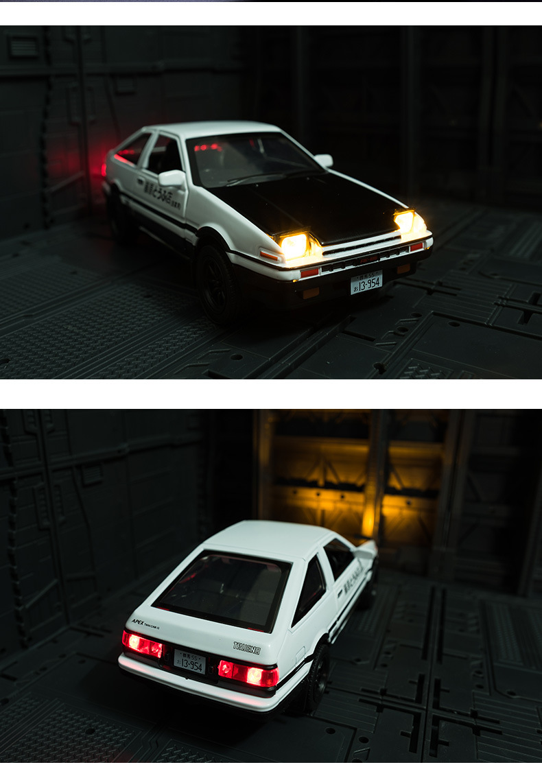 建元头文字d丰田ae86合金车模回力玩具仿真经典汽车模型摆件跨境
