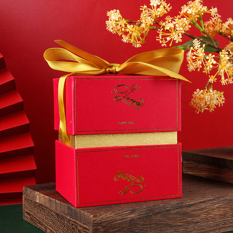 定制婚礼喜糖盒子婚庆结婚伴娘伴手礼糖盒结婚礼盒喜糖礼品盒包装