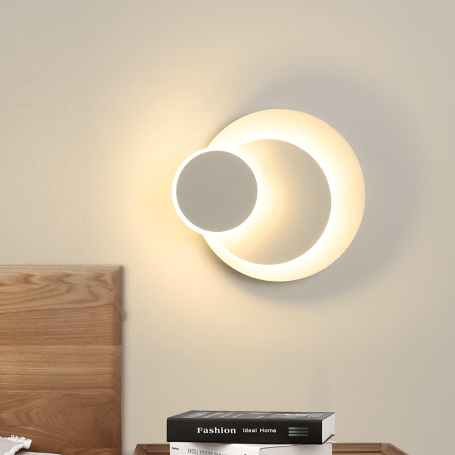 加工定制跨境欧洲壁灯创意客厅卧室书房照明灯具圆形调节旋转壁灯