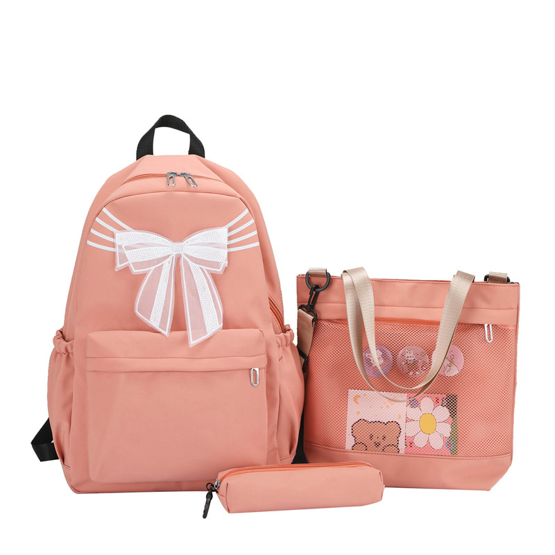 New Fashion School Bag Female Korean High School Ins Style College Student 2024 Bow Backpack Trendy Backpack