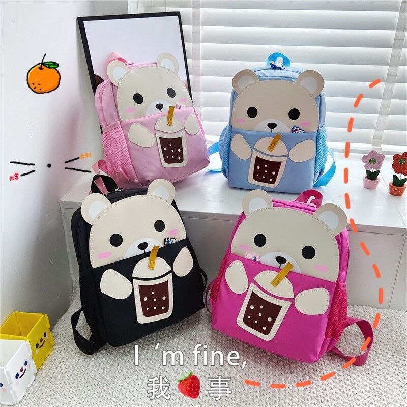 2021 New School Season Backpack Bags Cartoon Bear Boys and Girls School Bag Kindergarten Grade 1-3 Bag