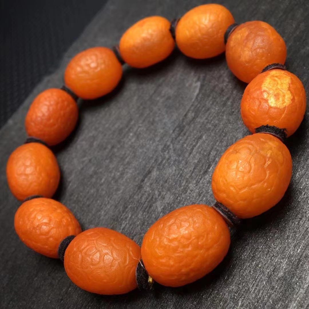 天然琥珀蜜蜡海漂籽手链蜡质浓郁颜色如图多圈手串源创珠宝厂家