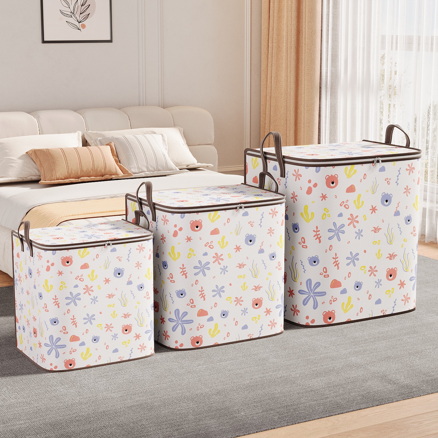 non-woven quilt bag clothes quilt down jacket buggy bag moving season changing large capacity fabric storage box