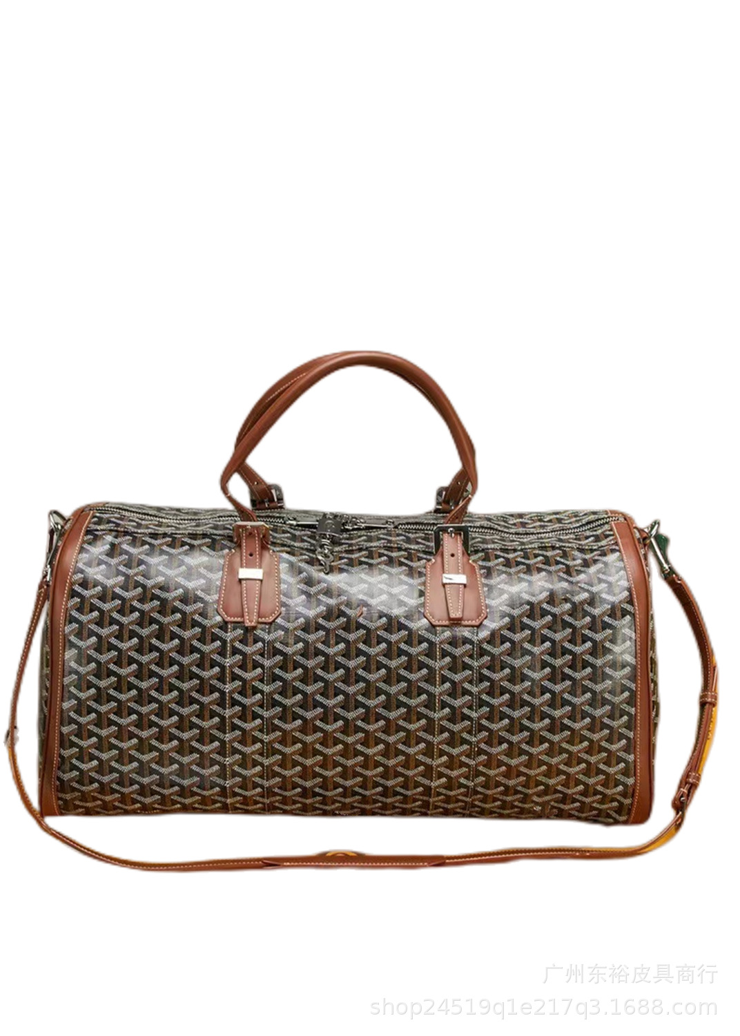 戈雅大容量圆筒旅行包手拿包单肩包 经典印花包-阿里巴巴