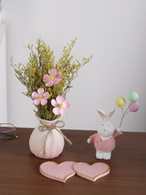 创意兔子花瓶ins风麦穗满天星干花摆件客厅插花电视柜家居装饰品