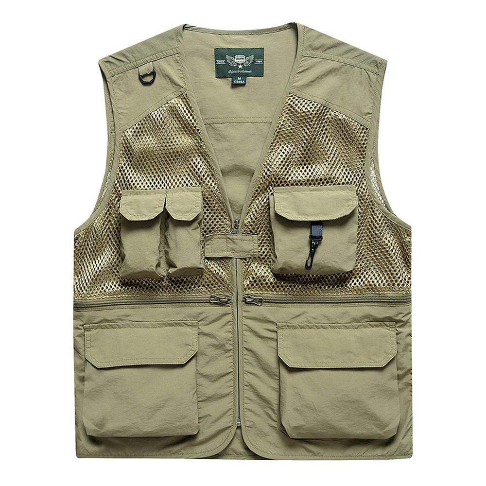 休闲户外可卸多功能马夹背心男记者旅行摄影网眼速干钓鱼马甲定制