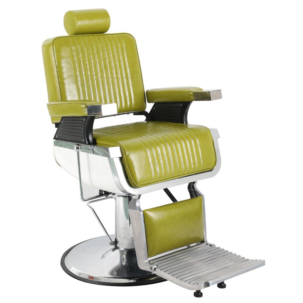 Barber Chair Hair Salon Chair Stainless Steel Hydraulic Lifting Comfortable Barber Shop Hair Cutting Chair Aluminum Alloy Makeup Chair