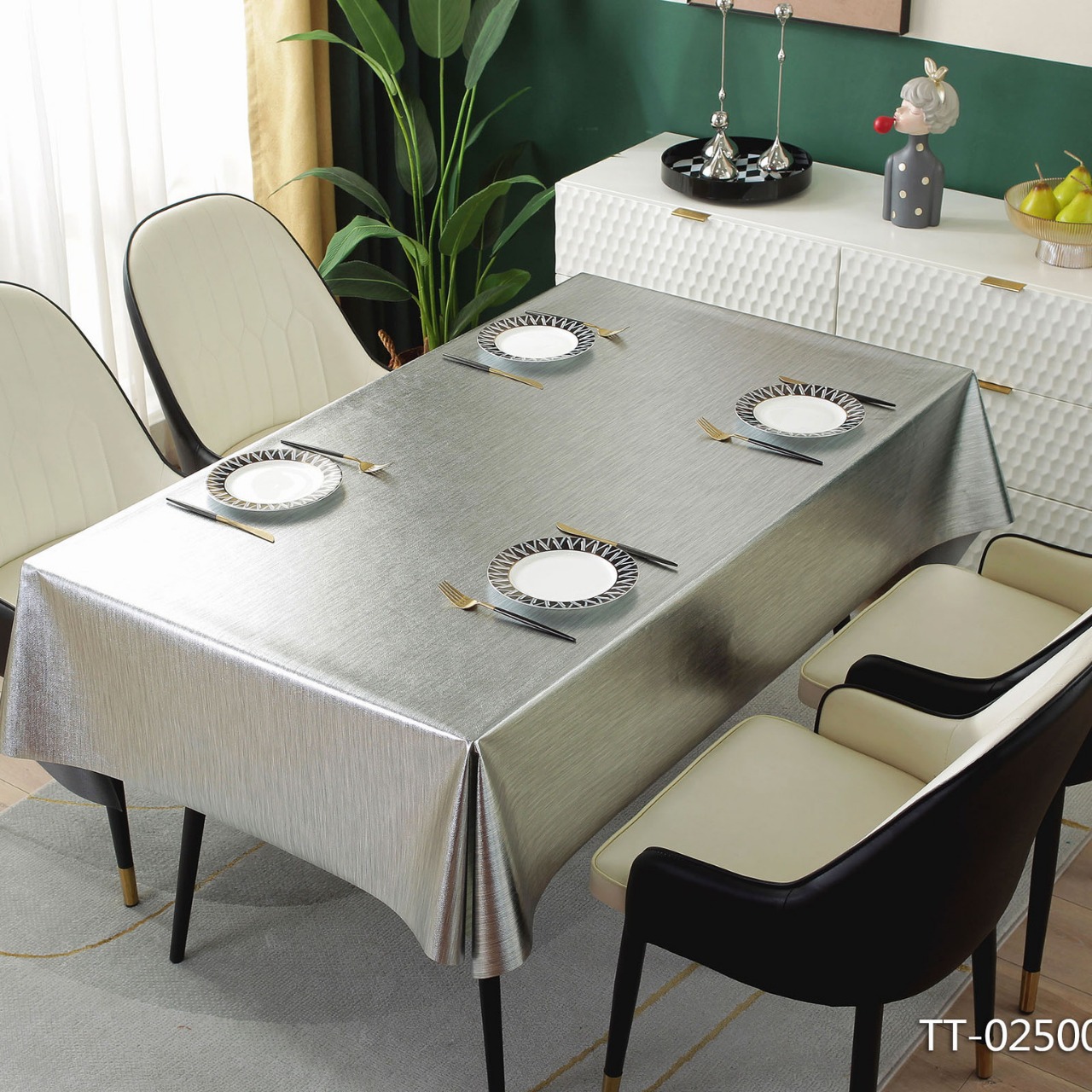 2024新款家用餐桌布金属拉丝桌布pvc防水防油免洗台布餐厨用-阿里巴巴