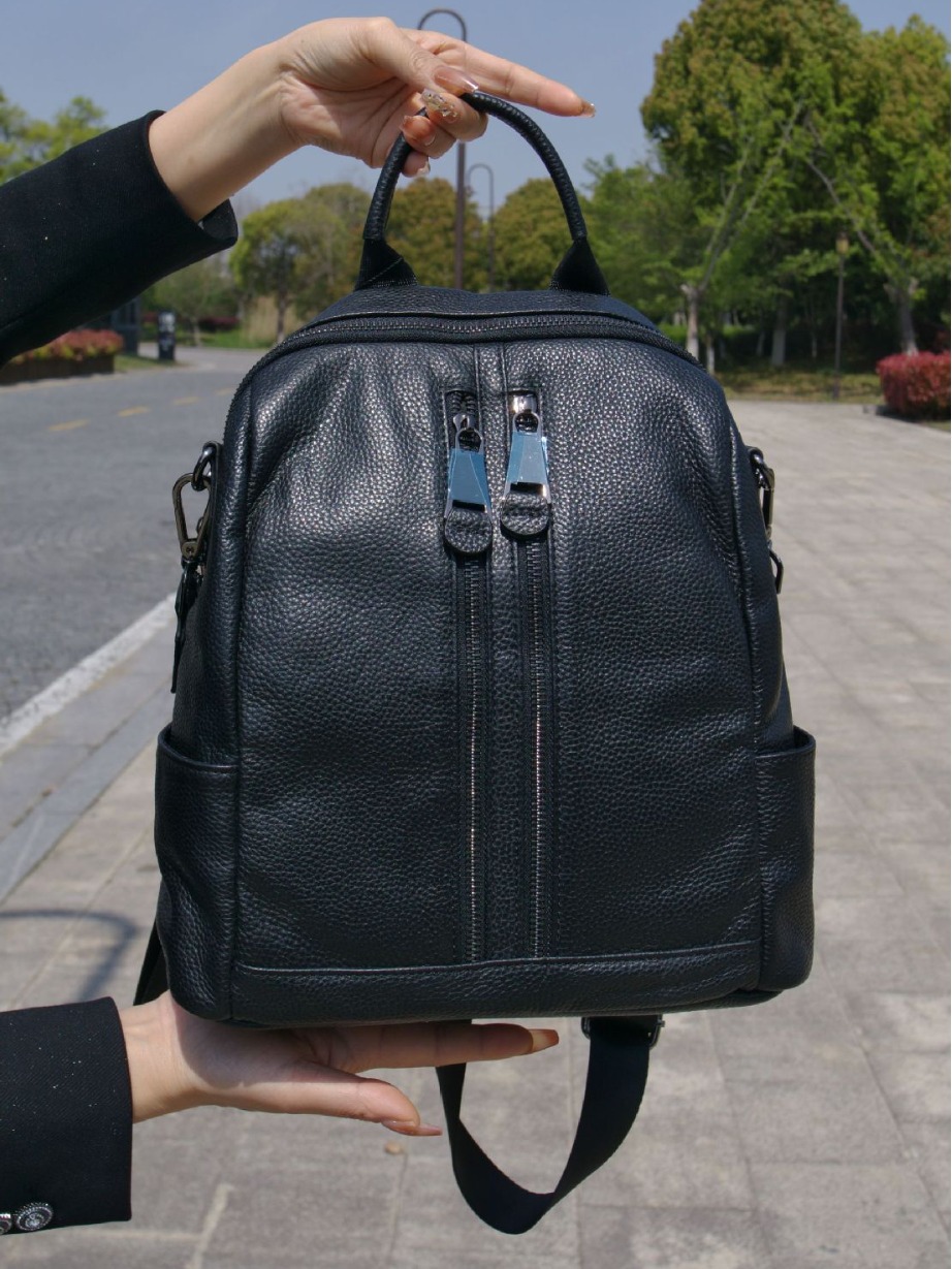 Foreign Trade Export Order Genuine Leather Backpack Korean Street All-Match First Layer Cowhide Unisex Simple Backpack