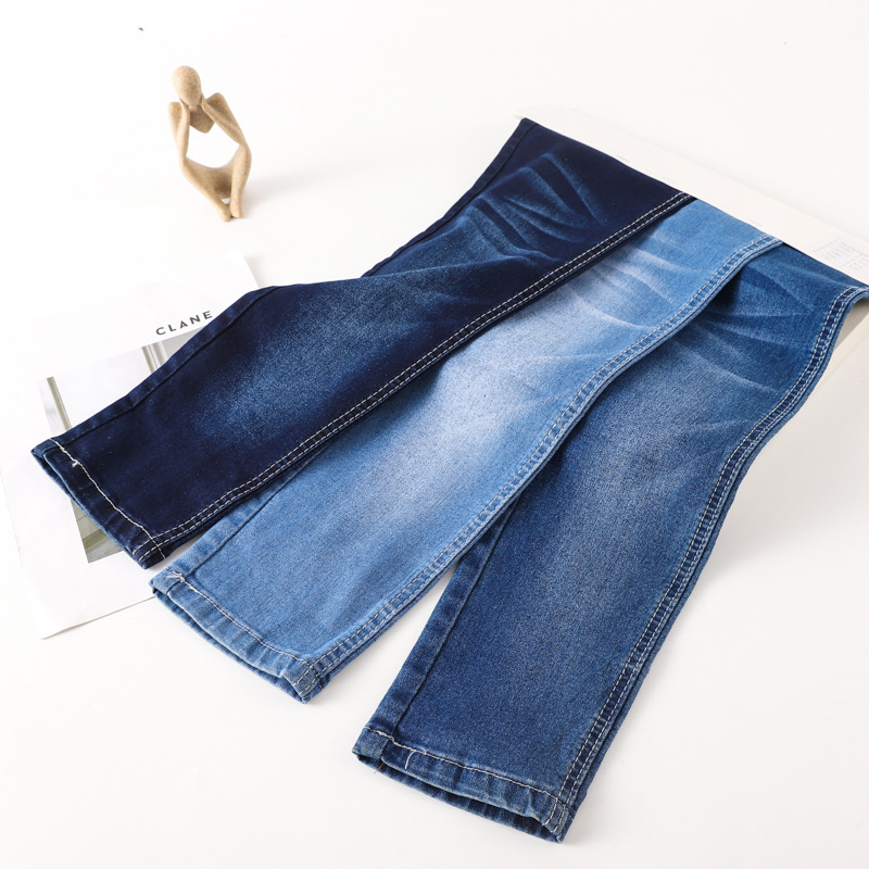 Cotton Polyester Stretch Twill Denim Siro Spinning High Elastic Cloth Dress Straight-Leg Pants Shirt Jeans Fabric