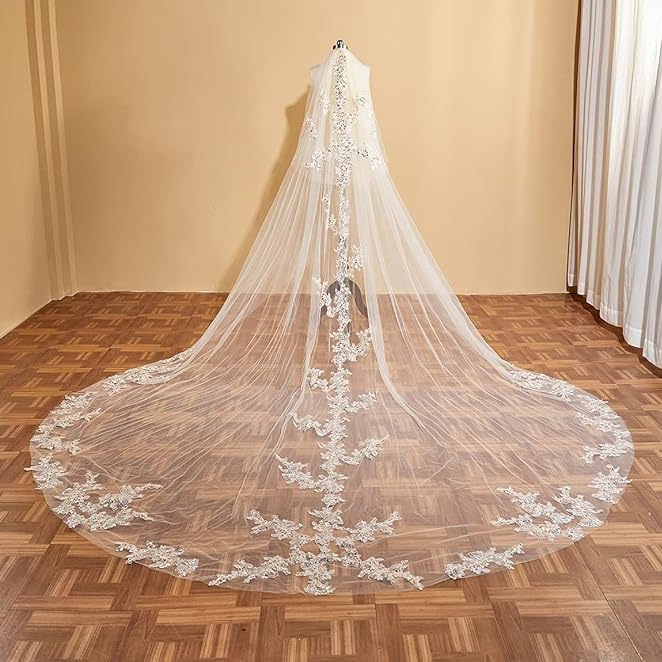 长款大拖尾新娘结婚头纱抖音同款闪闪大头纱网红拍照头纱遮面纱