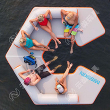 水上充气浮排浮毯漂浮垫休闲平台躺椅泳池浮床海上浮岛钓鱼户外