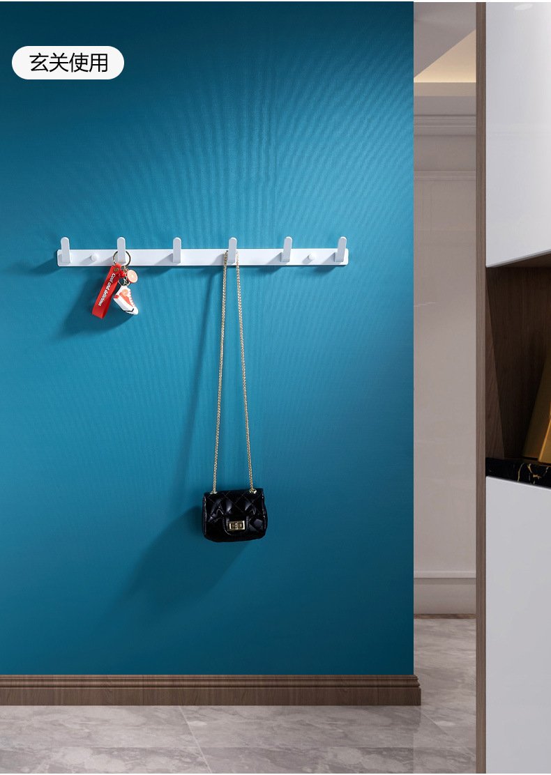 衣帽钩北欧挂衣钩壁挂墙壁衣服挂钩排钩子门后衣柜白色衣钩免打孔