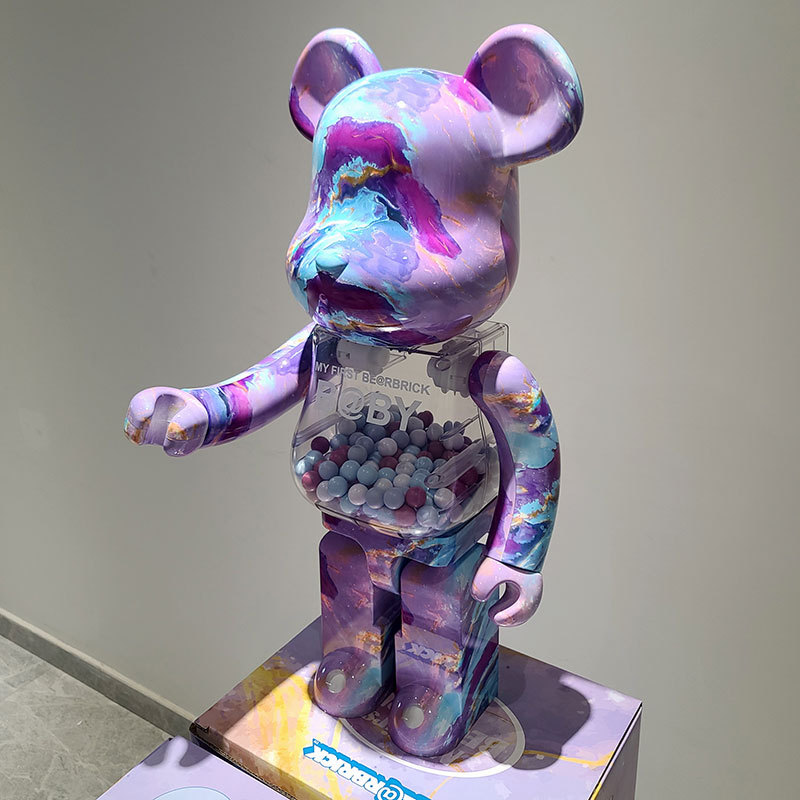 bearbrick积木熊星云大理石1000%暴力熊潮流手办公仔联名玩偶摆件