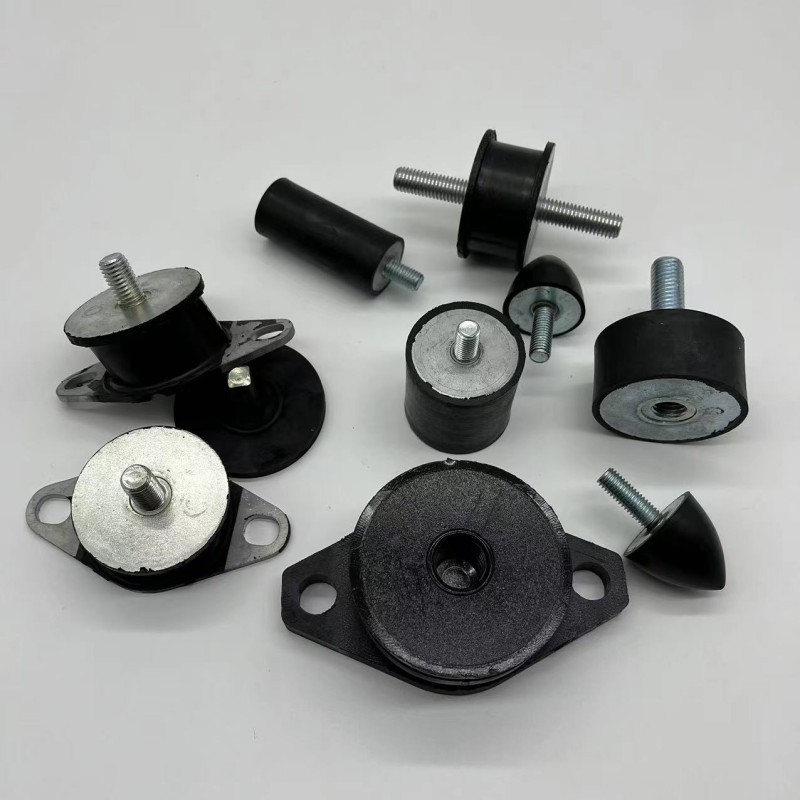 橡胶减震器橡胶包铁件 双头螺纹机脚减震垫 ve圆柱缓冲块减震块