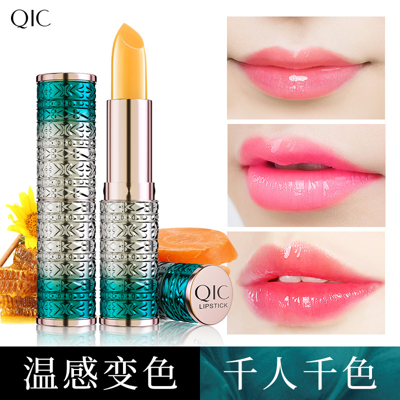 QIC Brand Temperature Change Carotene Lipstick Hydrating, Nourishing and Moisturizing Moisturizing Lipstick Color Change Lip Balm Beauty Makeup