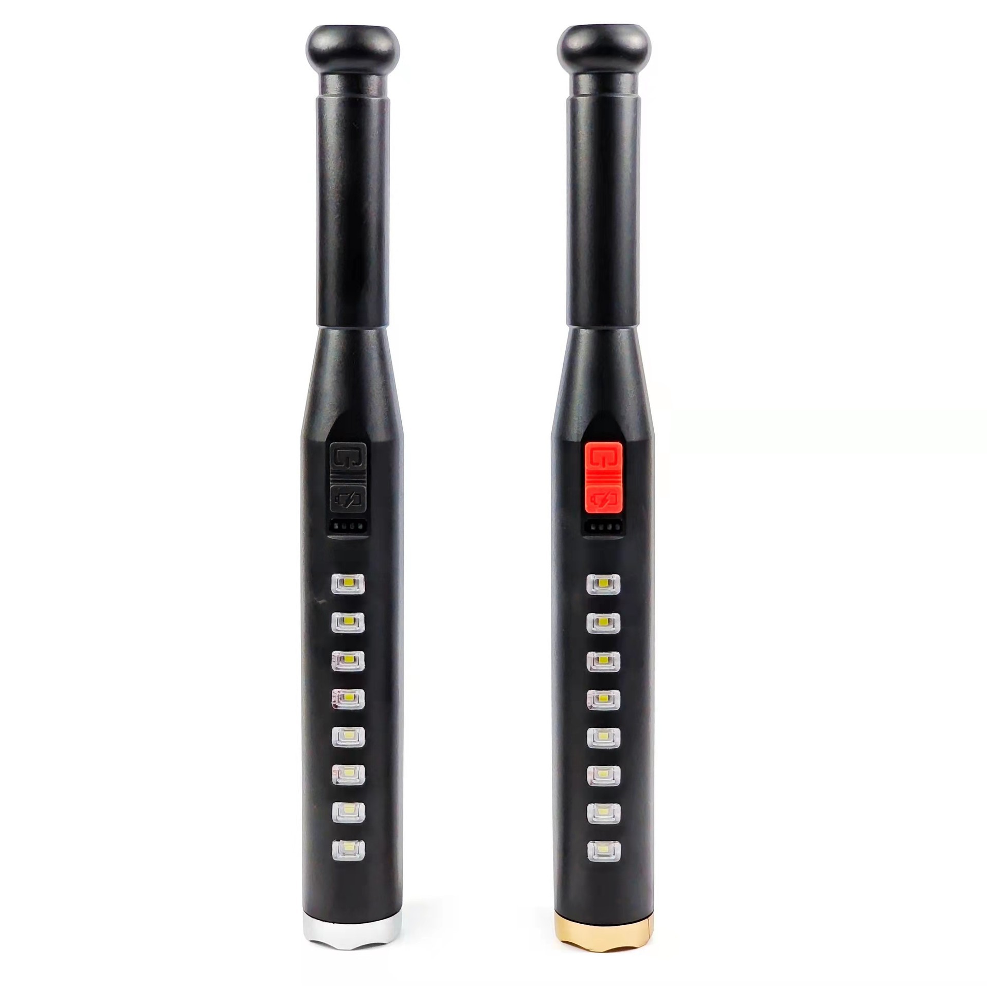 Cross-Border Led Strong Light Long-Range Flashlight Electric Display USB Charging Baseball Bat Outdoor Patrol Flashlight Wholesale