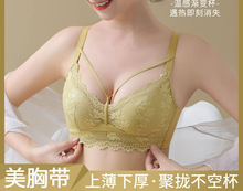 中厚杯性感内衣女聚拢蕾丝美背文胸韩版有磁无钢圈收副乳胸罩