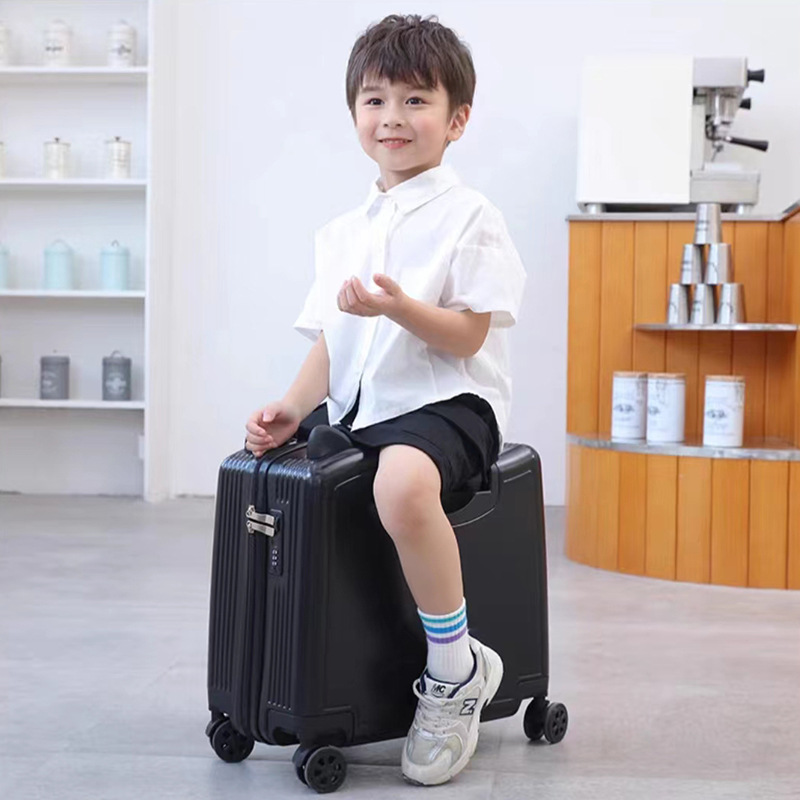 Children's Luggage Girl 12-Year-Old Baby Boy Can Mount Traveling Trolley Case Small 18-Inch Baby Walking Suitcase with Combination Lock