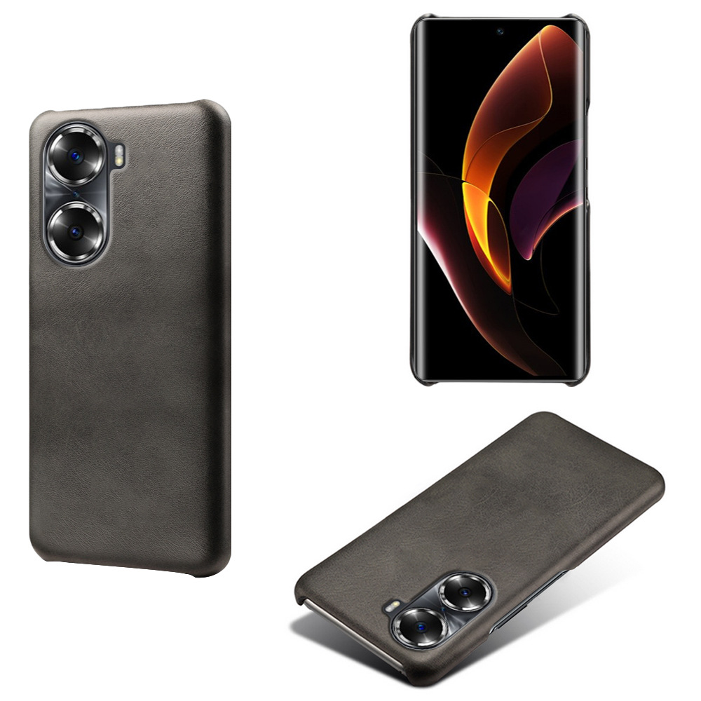 适用华为荣耀60小牛纹手机保护壳honor60手机保护皮套贴皮壳背壳