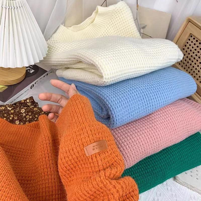 Live Broadcast Supplies for Night Market New Women's Knitted Pullover Woolen Sweater Foreign Trade Ins Casual Loose Korean Style Sweater Women