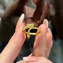 周大生适用925纯银爱心环绕戒指女轻奢素圈食指戒尾戒小众高级感